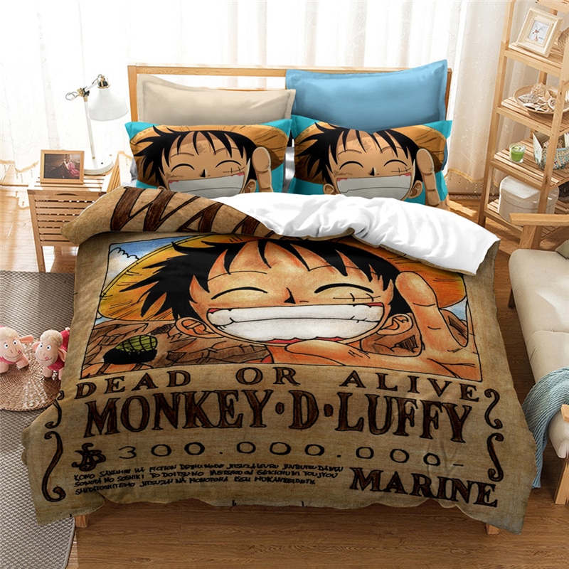 One Piece Wanted Luffy Search Notice Bedding Set
