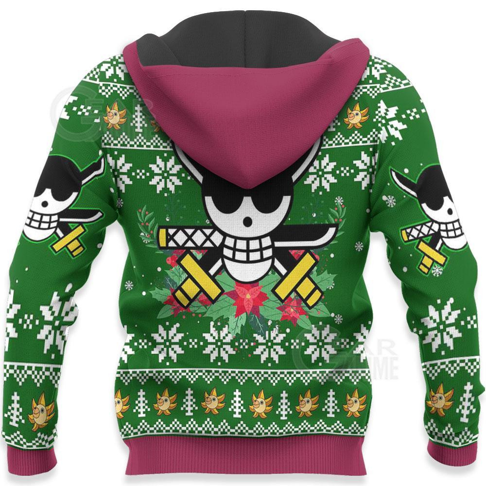 Roronoa Zoro Swords One Piece Anime Xmas Ugly Christmas Sweater - Image 4