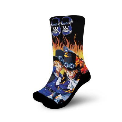 Sabo One Piece Anime Socks Flames Style