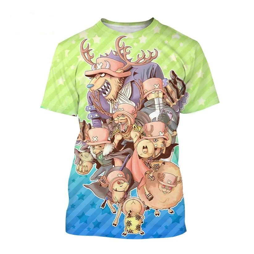 One Piece Summer Hot Green 3D T-Shirt