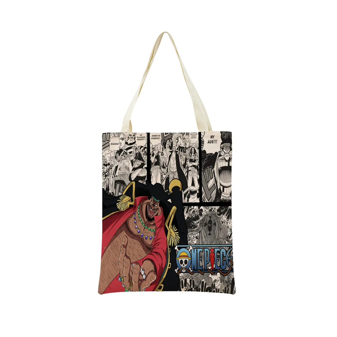 Anime One Piece Pattern Market Eco Shopping Bag Double Side Print Design Foldable Women Handbag Portable 24 - One Piece EU Store