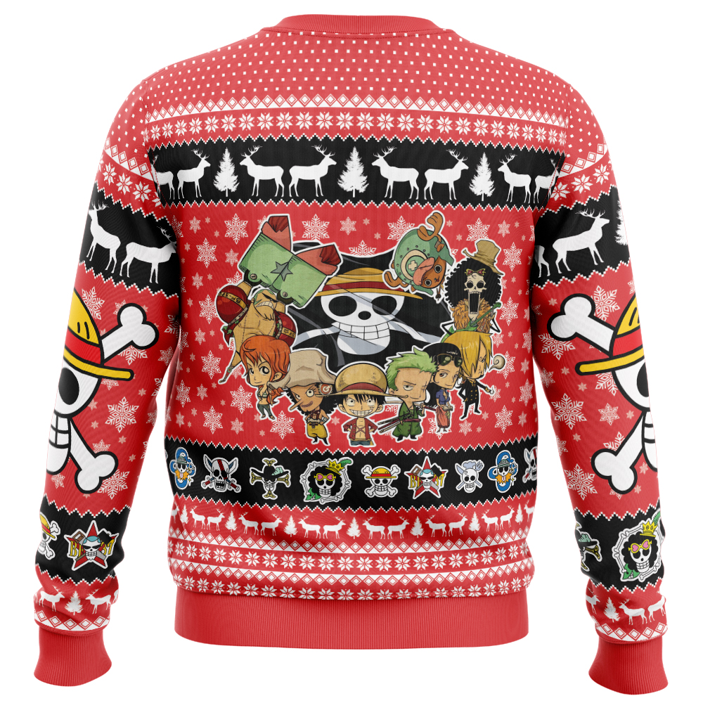 Chibi Straw Hat Pirates One Piece Ugly Christmas Sweater - Image 2