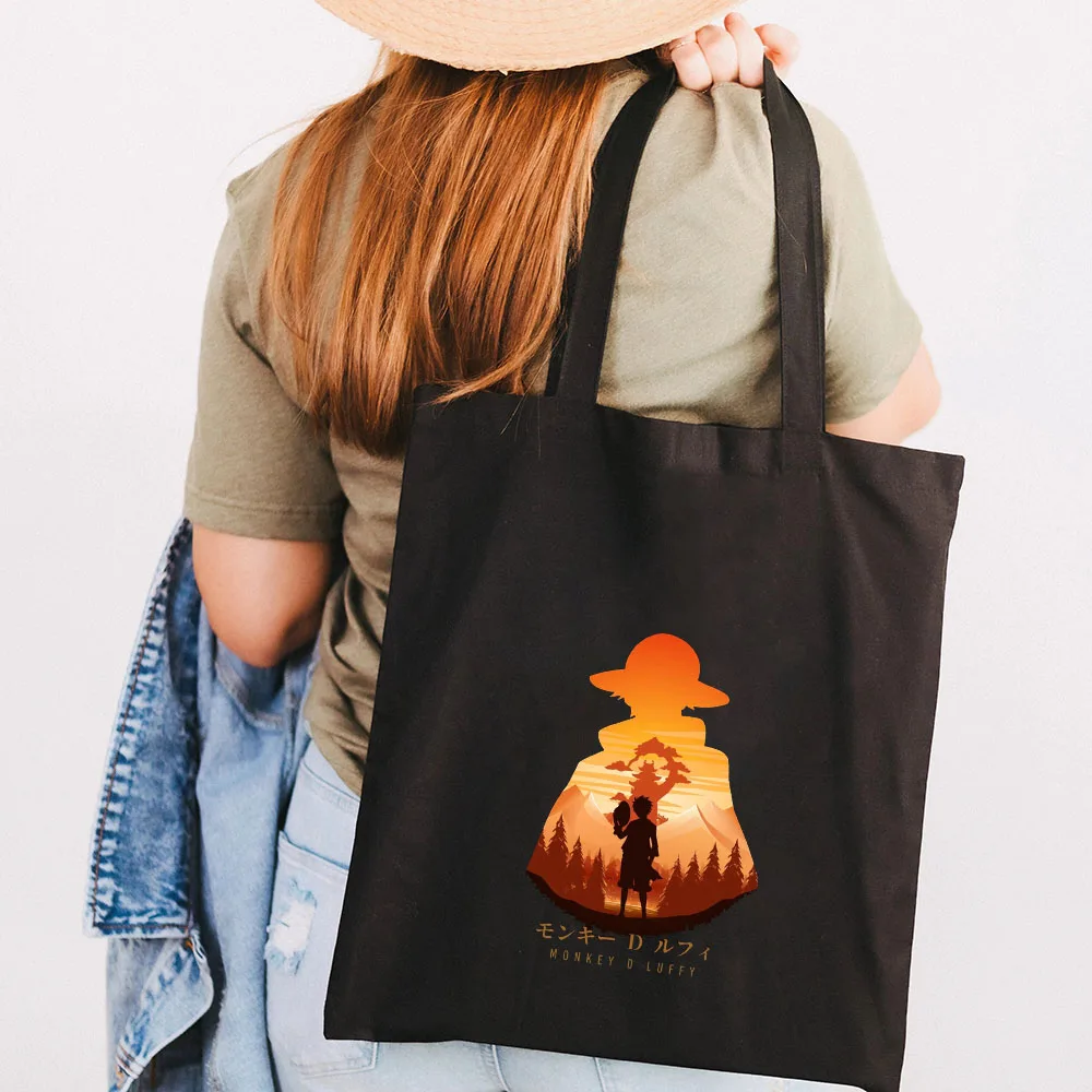 Cute Anime Monkey D Luffy Roronoa Zoro One Piece Women Canvas Shoulder Bag Handbag Tote Eco 20 - One Piece EU Store
