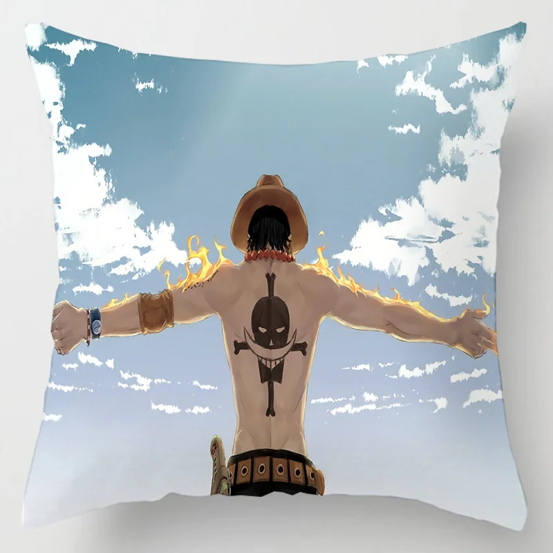 One Piece Ace Blue Pillow
