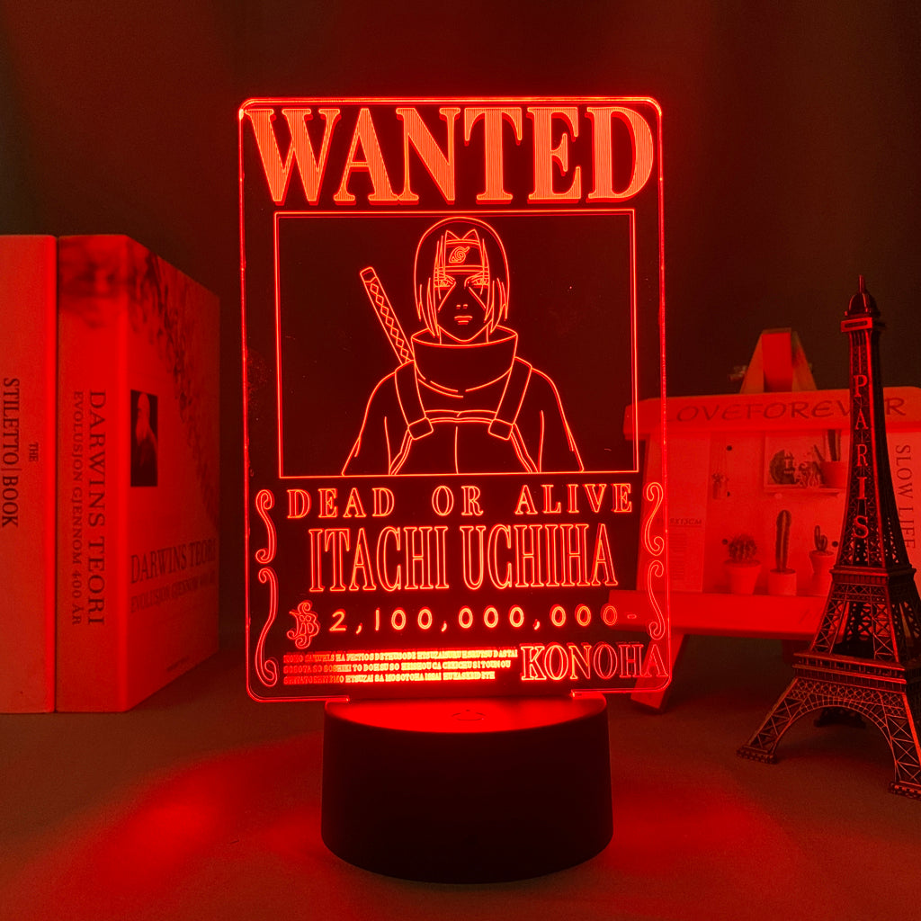 Itachi Uchiha Wanted Led Lamp - Image 4
