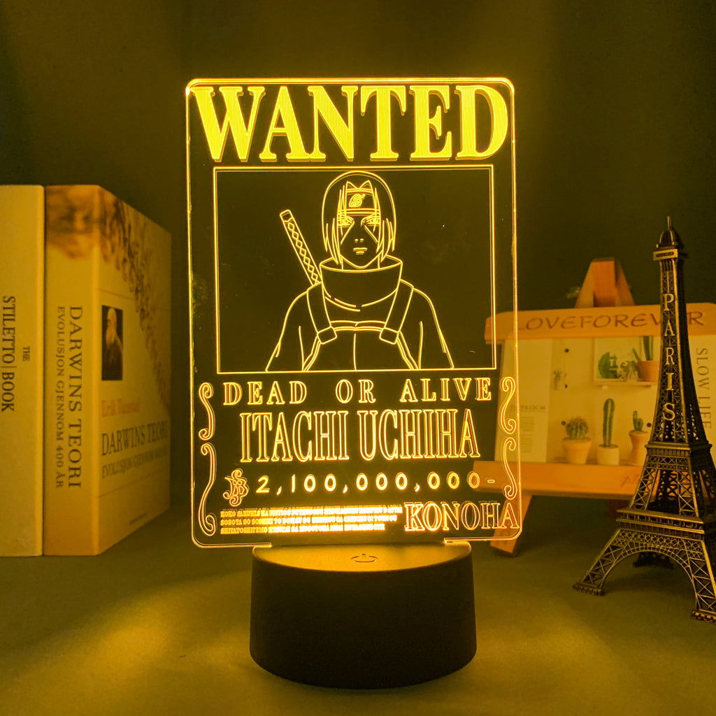 Itachi Uchiha Wanted Led Lamp
