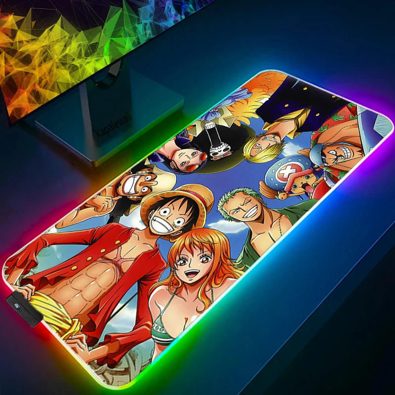 LED Light Mause Pad for Computer Mouse Pad Anime Desk Mat PC Gamer Cabinet For Office 15 - One Piece EU Store