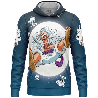 Luffy Gear 5 V2 Pattern One Piece Lightweight Hoodie