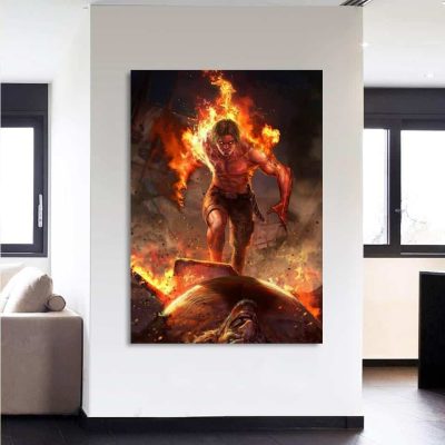 One Piece Angry Realistic Ace Fire Fist Revenge 1pc Wall Art 3 - One Piece EU Store