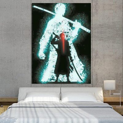 One Piece Roronoa Zoro Swordsman Silhouette 1pc Canvas Print