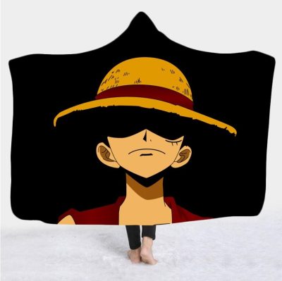 One Piece Fuffy Straw Hat Wearable Hooded Blanket