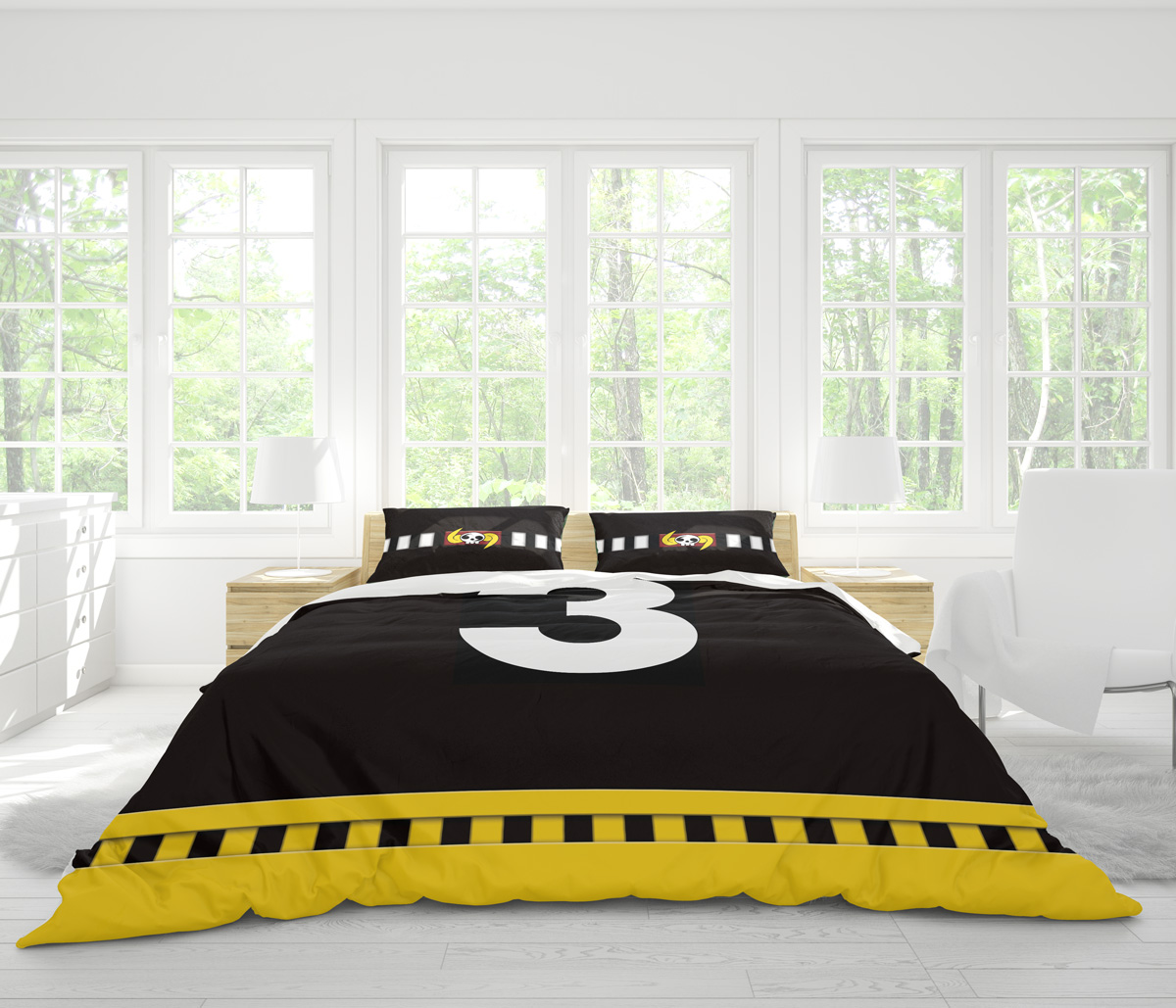 Sanji Germa Stealth Black One Piece Bedding Set - Image 4