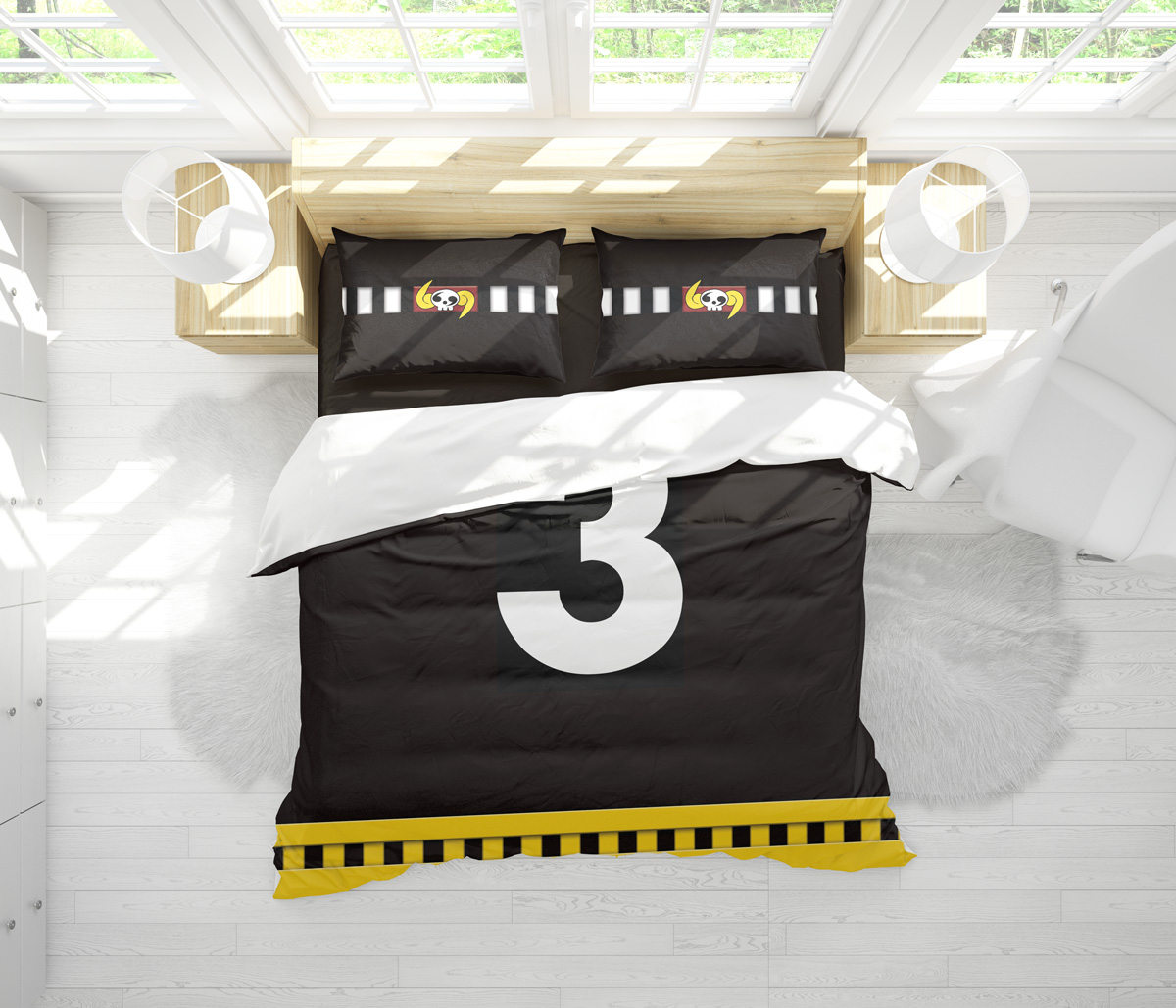Sanji Germa Stealth Black One Piece Bedding Set - Image 2
