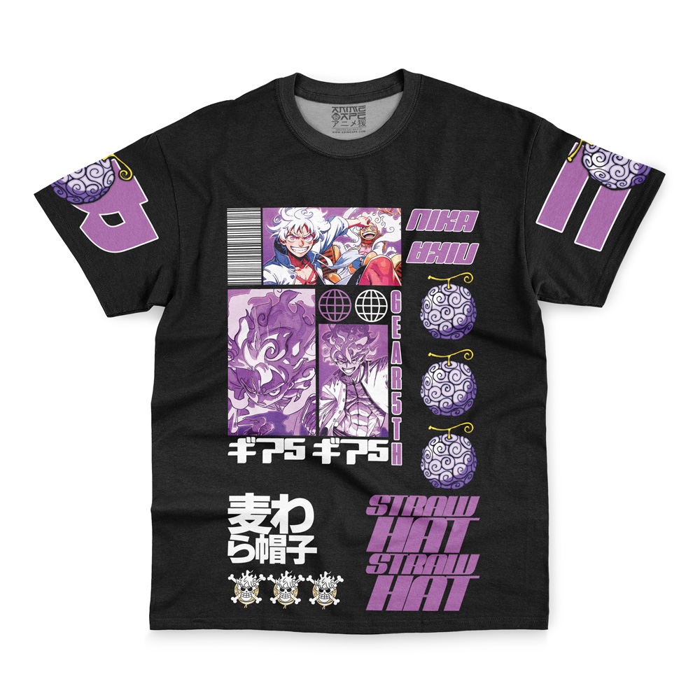 Monkey D. Luffy Gear 5th V4 One Piece Streetwear T-Shirt - Image 4