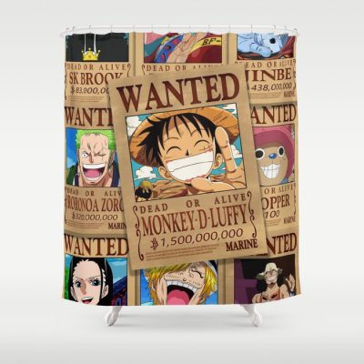 One Piece Luffy Wanted Shower Curtain