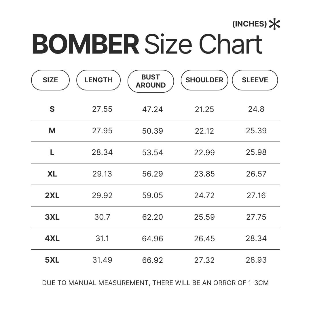 Product size chart