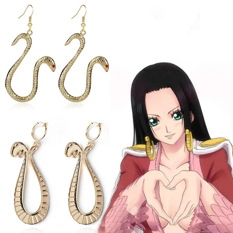 Anime ONE PIECE Earrings Boa Hancock Ear Studs Clips Pendants Cosplay