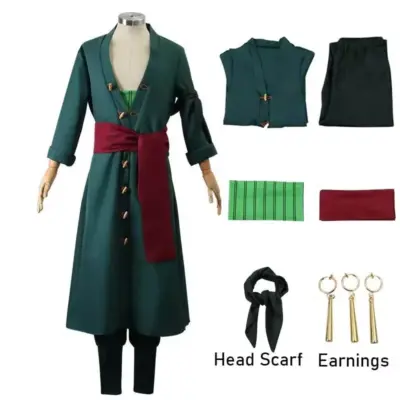 Roronoas Cosplay Costume Anime Kimono Robe Zoro Cloak Uniform